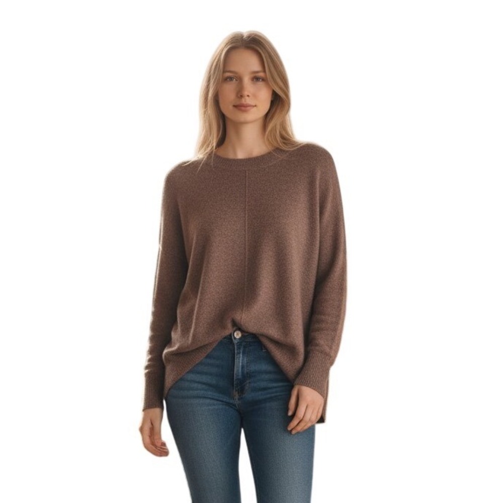 Vince Camuto Cozy & Bright Malted Brown Crew Neck Sweater 91523224 Small